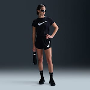 Shorts de correr Dri-FIT de tiro medio con forro de ropa interior para mujer Nike One