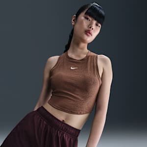Camiseta de tirantes de tela de canalé pequeña ajustada cropped para mujer Nike Sportswear Chill Knit