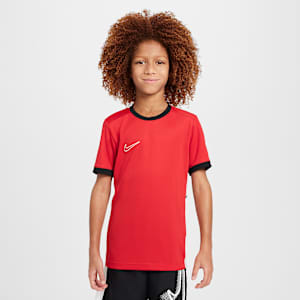 Playera de fútbol de manga corta Dri-FIT para niños talla grande Nike Academy