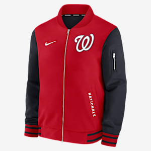 Washington Nationals Authentic Collection Dugout Chamarra bomber Nike de la MLB de cierre completo para hombre