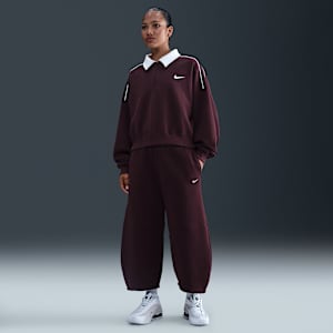 Pantalones entubados de tiro medio holgados para mujer Nike Sportswear Phoenix Fleece