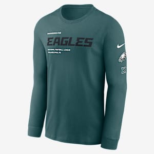Playera de manga larga Nike de la NFL para hombre Philadelphia Eagles Play To Win Essential