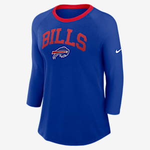 Playera de manga ¾ Nike de la NFL para mujer Buffalo Bills