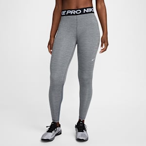 Nike Pro Women's Mid-Rise Mesh-Paneled Leggings