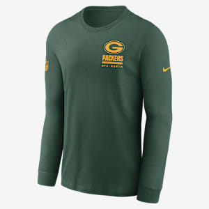 Playera de manga larga Nike Dri-FIT de la NFL para hombre Green Bay Packers Sideline Team Issue