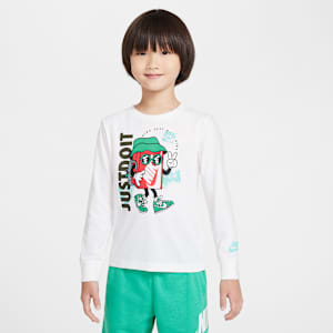 Playera de manga larga Peace de corte cuadrado para niño talla pequeña Nike