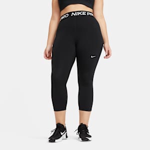 Leggings con paneles de malla de tiro medio cropped para mujer Nike Pro (talla grande)