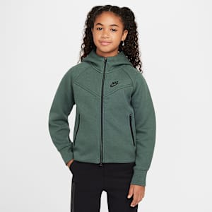 Sudadera con gorro de cierre completo para niñas talla grande Nike Sportswear Tech Fleece