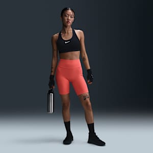 ナイキ ユニバーサ ウィメンズ ハイウエスト 21cm バイカーショートパンツ フロントシームなし