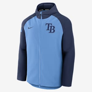 Chamarra Nike Therma de la MLB de cierre completo para hombre Tampa Bay Rays Authentic Collection