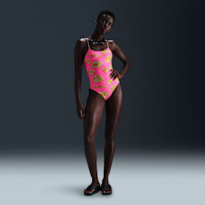 Traje de baño recortado de una pieza para mujer Nike Swim HydraStrong