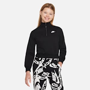 Nike Sportswear Club Fleece Big Kids' (Girls') 1/2-Zip Long-Sleeve Top