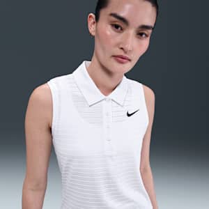 ナイキ ビクトリー ウィメンズ Dri-FIT スリーブレス ストライプ ゴルフポロ