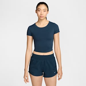 Nike One Fitted 女款 Dri-FIT 短袖短版上衣