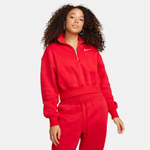 Sudadera cropped de cierre de 1/4 para mujer Nike Sportswear Phoenix Fleece