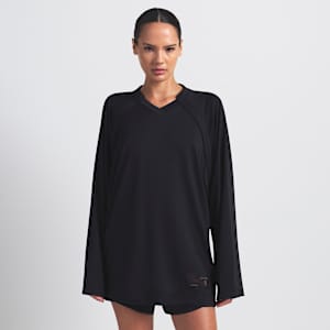 Playera oversized de manga larga con cuello en V para mujer NikeSKIMS Airy