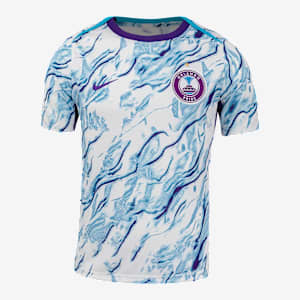 Playera de manga corta Nike de la NWSL para antes del partido para hombre Orlando Pride 2025