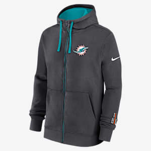 Miami Dolphins Playbook Page Club Men's Nike NFL Full-Zip Hoodie