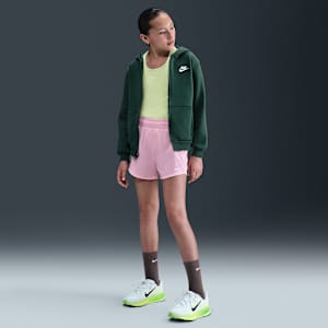 Vævede Nike One-Dri-FIT-træningsshorts med høj talje til større børn (piger)