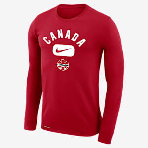 Playera de manga larga Nike Dri-FIT para hombre Canada Legend