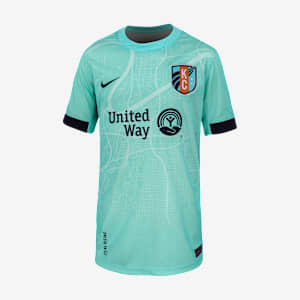 Jersey Nike Dri-FIT de la NWSL Replica del KC Current visitante 2025 Stadium Temwa Chaŵinga para niños talla grande
