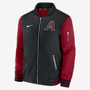 Chamarra bomber Nike de la MLB de cierre completo para hombre Arizona Diamondbacks Authentic Collection Dugout
