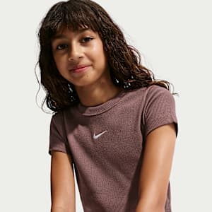 Crop T-Shirt Nike Sportswear με ριμπ ύφανση για μεγάλα κορίτσια
