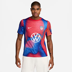 Playera de fútbol de manga corta Nike Dri-FIT para antes del partido para hombre USMNT Academy Pro
