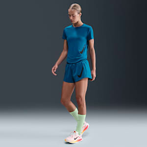 Shorts de correr Dri-FIT de tiro medio holgados de 8 cm con forro de ropa interior para mujer Nike One Swoosh