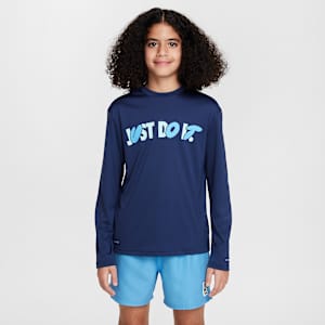 Playera de manga larga Dri-FIT para niño talla grande Nike Swim Hydroguard