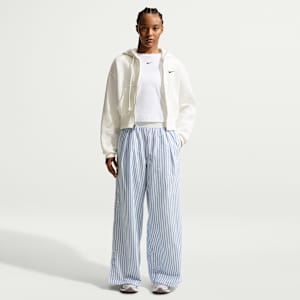 Pants de tejido Woven a rayas de tiro medio holgados para mujer Nike Sportswear Chill Poplin