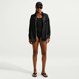 Traje de baño de una sola pieza con cuello en forma de U para mujer Nike Swim Effortless Essential
