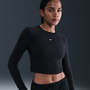 Maglia corta slim fit a manica lunga Nike Sportswear Chill Knit – Donna