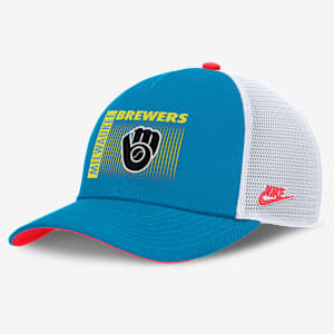 Milwaukee Brewers Neon 90s Rise Men's Nike Dri-FIT MLB Trucker Adjustable Hat