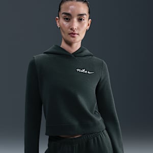 เสื้อมีฮู้ดขนาดกะทัดรัดผู้หญิง Nike Sportswear Phoenix Fleece