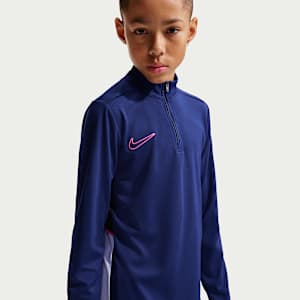 Camisola de treino de futebol de manga comprida com fecho a 1/4 Dri-FIT Nike Academy Júnior