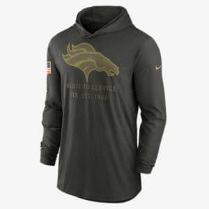 Denver Broncos Salute to Service Sideline Men’s Nike Dri-FIT NFL Long-Sleeve Hooded Top