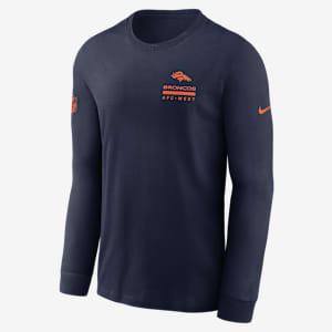 Playera de manga larga Nike Dri-FIT de la NFL para hombre Denver Broncos Sideline Team Issue