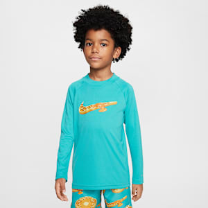 Playera de manga larga para niños talla pequeña Nike Swim Hydroguard