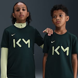 Camisola de manga curta de futebol Nike Dri-FIT Kylian Mbappé Academy para criança