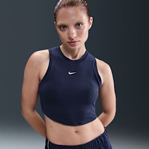 Camiseta de tirantes de tela de canalé pequeña ajustada cropped para mujer Nike Sportswear Chill Knit