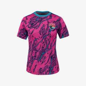 Playera de manga corta Nike de la NWSL para antes del partido para mujer San Diego Wave FC 2025