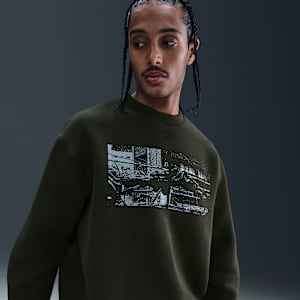 Sudadera de cuello redondo de tejido Fleece con detalles reflejantes para hombre Nike Tech