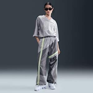 나이키 스포츠웨어 여성 미드라이즈 루즈 우븐 오픈 헴 팬츠