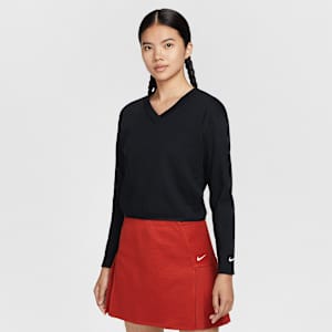 Nike Women's V-Neck Long-Sleeve Golf Top