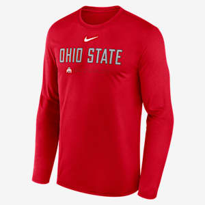 Ohio State Courtside Basketball Shootaround Legend Men's Nike Dri-FIT College Long-Sleeve T-Shirt