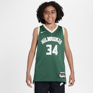 Milwaukee Bucks 2023/24 Icon Edition Nike NBA Swingman Jersey för ungdom