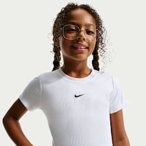 Nike Sportswear Older Kids' (Girls') Slim Cropped Ribbed T-Shirt