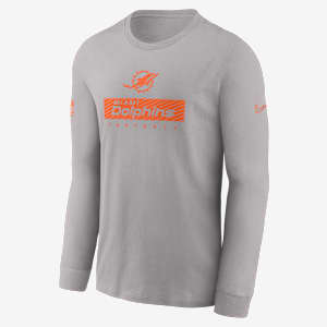 Miami Dolphins Sideline Team Issue Men's Nike Dri-FIT NFL Long-Sleeve T-Shirt
