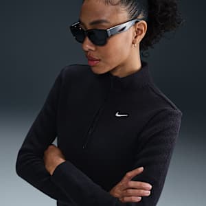 나이키 스포츠웨어 피닉스 플러시 여성 슬림 긴팔 코지 플리스 하프집 탑